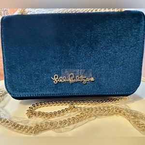 NWOT Lilly Pulitzer Velvet Kat Crossbody Bag Inky Navy